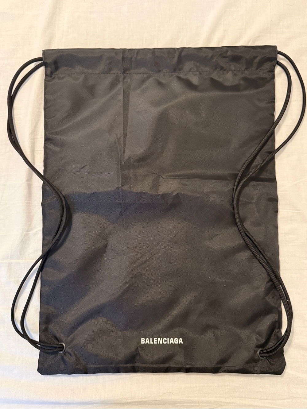 Balenciaga Black Nylon Drawstring Backpack
